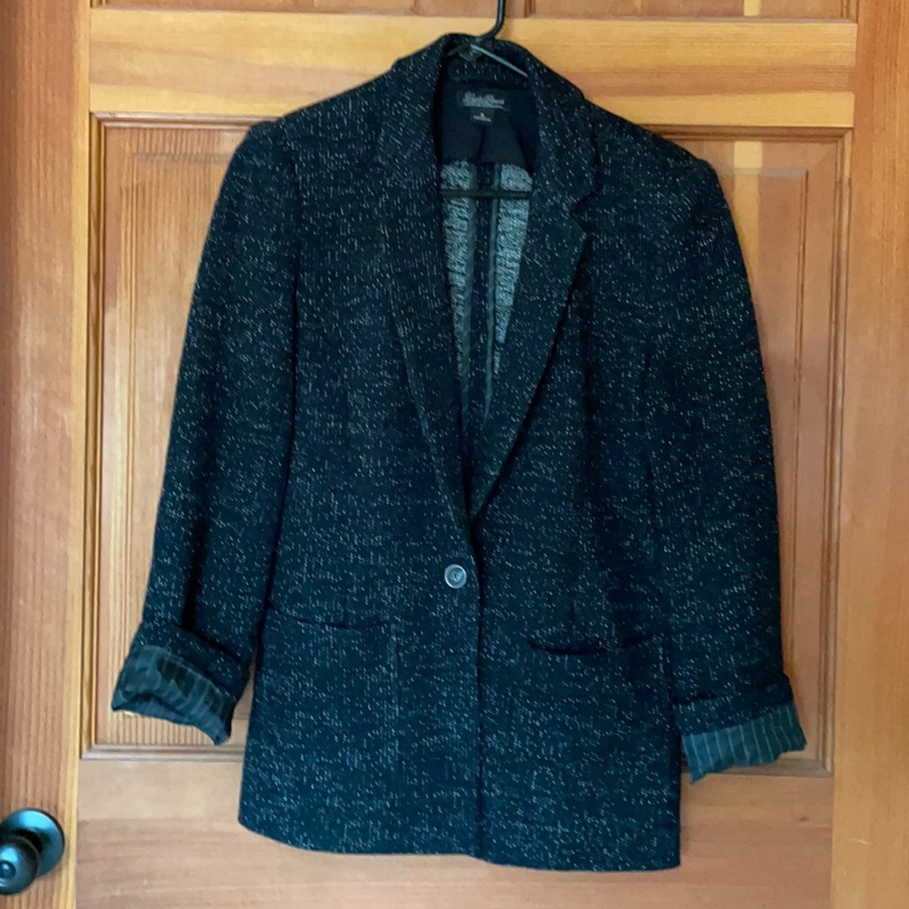 Knitted speckled casual blazer